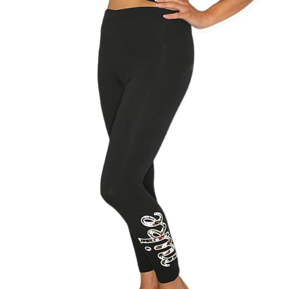 Nike Pants - Nike Leggings Black Medium Floral Logo Print